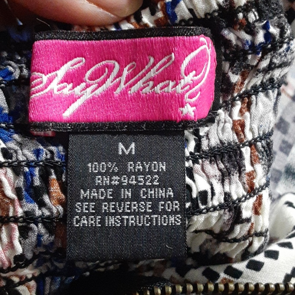 Say What Cropped Corset Top Front Zip Multicolor Pattern Women's M Sexy Intimate - Picture 7 of 7